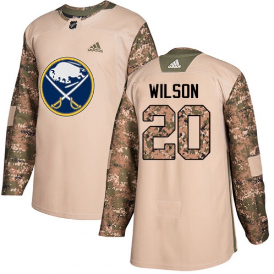 Youth Adidas Buffalo Sabres 20 Scott Wilson Authentic Camo Veterans Day Practice NHL Jersey