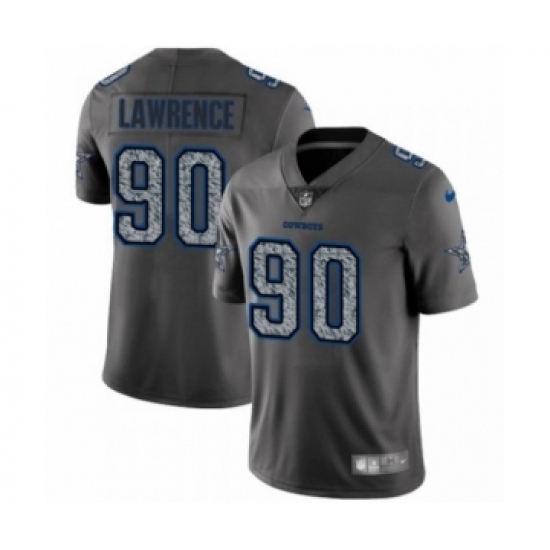 Men's Dallas Cowboys 90 DeMarcus Lawrence Limited Gray Static Fashion Limited Football Jersey