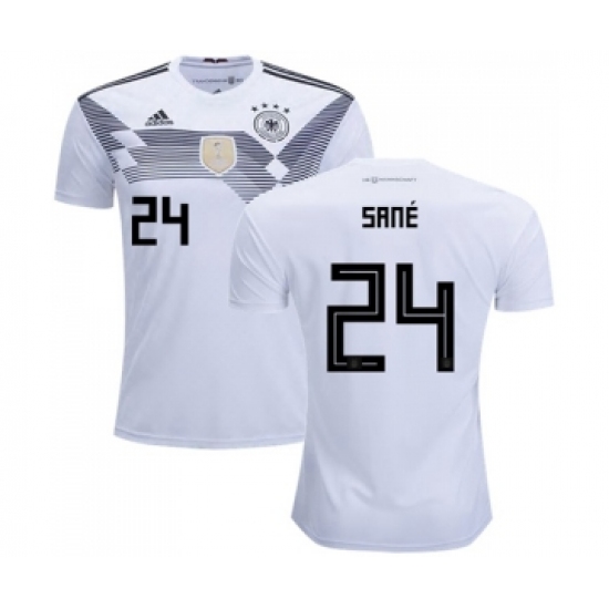 Germany 24 Sane White Home Soccer Country Jersey