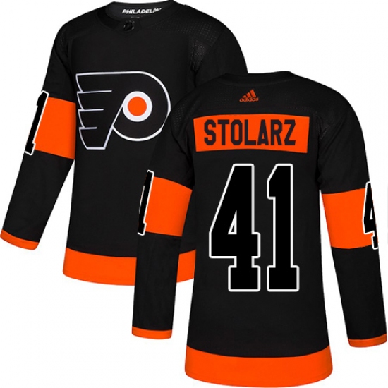 Men's Adidas Philadelphia Flyers 41 Anthony Stolarz Premier Black Alternate NHL Jersey