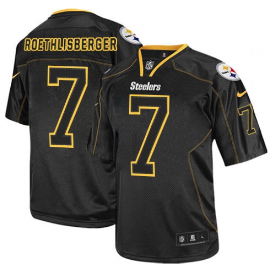 Youth Nike Pittsburgh Steelers 7 Ben Roethlisberger Elite Lights Out Black NFL Jersey
