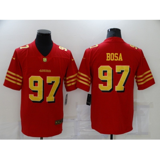 Men's San Francisco 49ers 97 Nick Bosa Red Gold Untouchable Limited Jersey