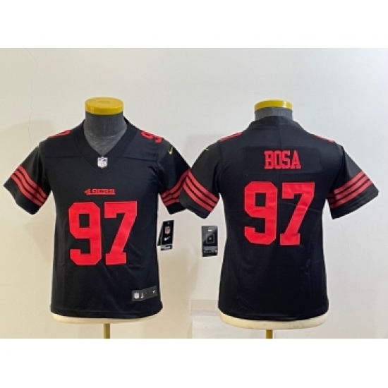 Women's San Francisco 49ers 97 Nick Bosa 2022 Black Vapor Untouchable Stitched Limited Jersey