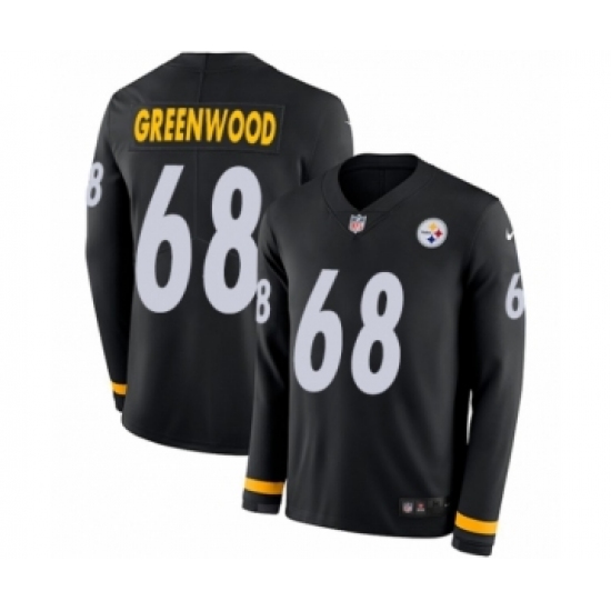 Youth Nike Pittsburgh Steelers 68 L.C. Greenwood Limited Black Therma Long Sleeve NFL Jersey