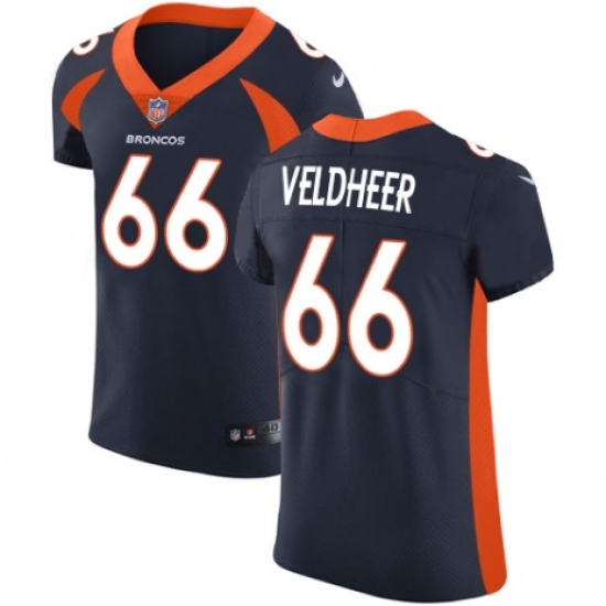 Men's Nike Denver Broncos 66 Jared Veldheer Navy Blue Alternate Vapor Untouchable Elite Player NFL Jersey