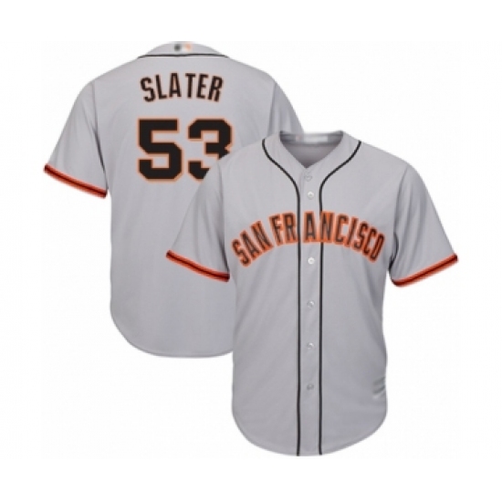 Youth San Francisco Giants 53 Austin Slater Authentic Grey Road Cool Base Baseball Player Jersey