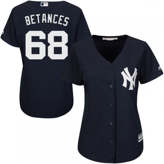 Women's Majestic New York Yankees 68 Dellin Betances Authentic Navy Blue Alternate MLB Jersey