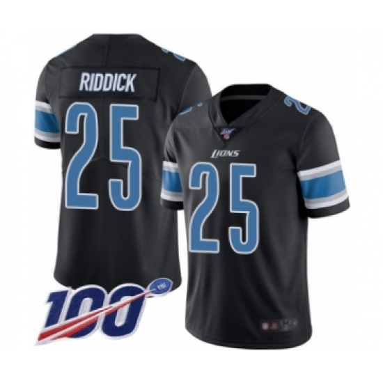 Men's Detroit Lions 25 Theo Riddick Limited Black Rush Vapor Untouchable 100th Season Football Jersey