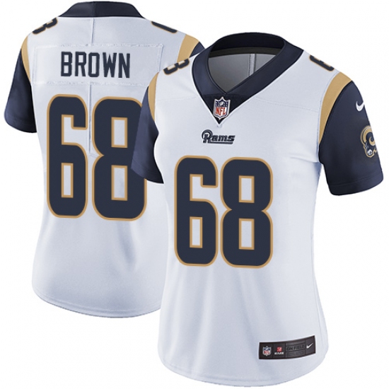 Women's Nike Los Angeles Rams 68 Jamon Brown White Vapor Untouchable Limited Player NFL Jersey