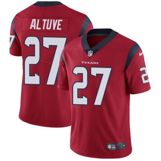 Men's Nike Houston Texans 27 Jose Altuve Limited Red Alternate Vapor Untouchable NFL Jersey