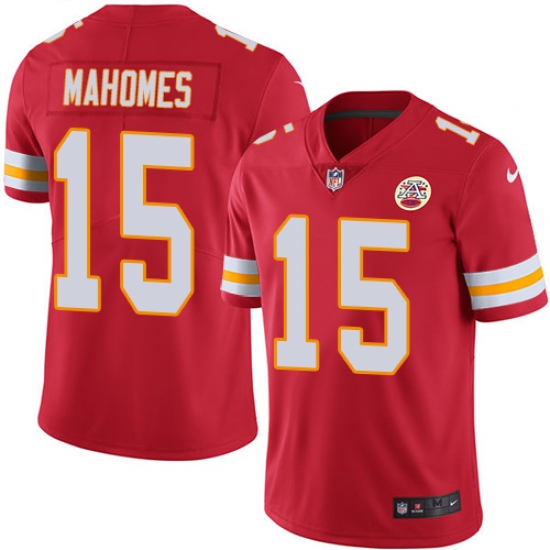 Youth Nike Kansas City Chiefs 15 Patrick Mahomes Red Team Color Stitched NFL Vapor Untouchable Limited Jersey