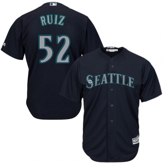 Men's Majestic Seattle Mariners 52 Carlos Ruiz Replica Navy Blue Alternate 2 Cool Base MLB Jersey