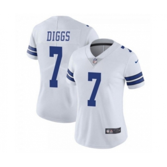 Women's Dallas Cowboys 7 Trevon Diggs White Vapor Untouchable Limited Stitched Jersey(Run Small)
