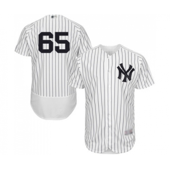 Men's New York Yankees 65 James Paxton White Home Flex Base Authentic Collection Baseball Jersey