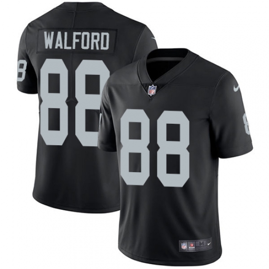 Men's Nike Oakland Raiders 88 Clive Walford Black Team Color Vapor Untouchable Limited Player NFL Jersey