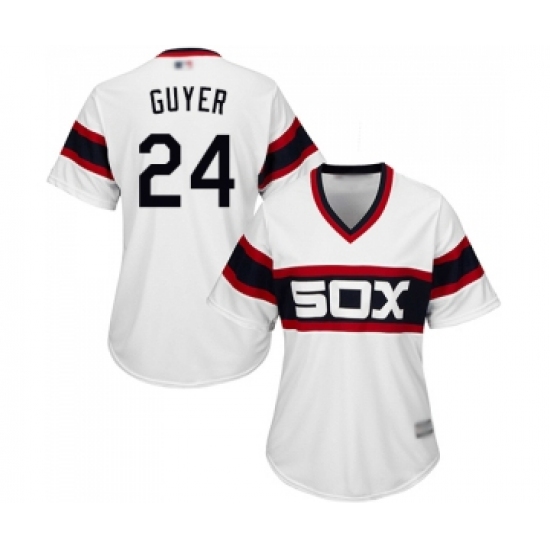 Women's Chicago White Sox 24 Brandon Guyer Replica White 2013 Alternate Home Cool Base Baseball Jersey