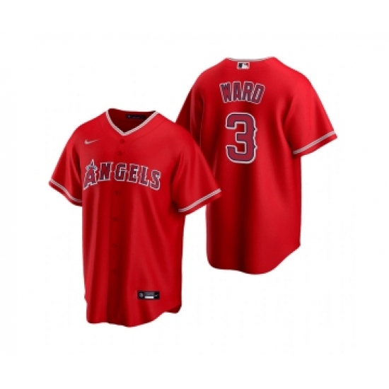 Men's Los Angeles Angels 3 Waylor Ward Red Cool Base Stitched Jersey