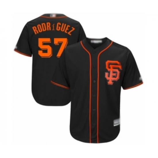Youth San Francisco Giants 57 Dereck Rodriguez Authentic Black Alternate Cool Base Baseball Player Jersey