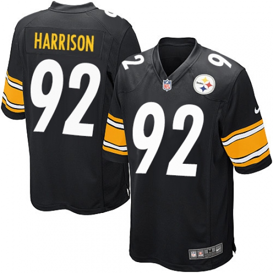 Men's Nike Pittsburgh Steelers 92 James Harrison Game Black Team Color NFL Jersey