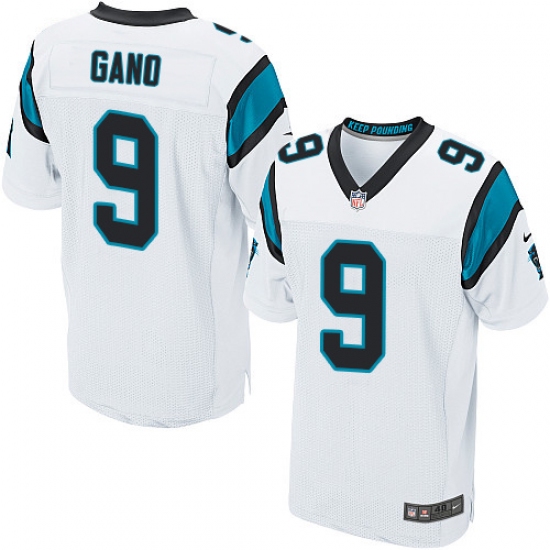 Men's Nike Carolina Panthers 9 Graham Gano Elite White NFL Jersey