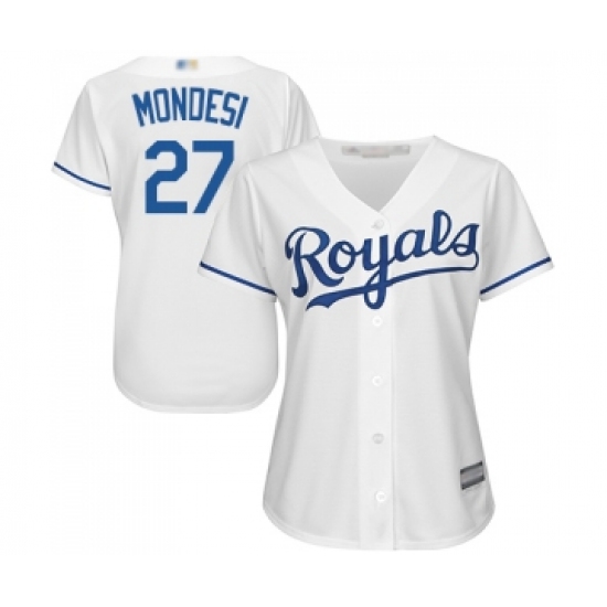 Women's Kansas City Royals 27 Raul Mondesi Replica White Home Cool Base Baseball Jersey