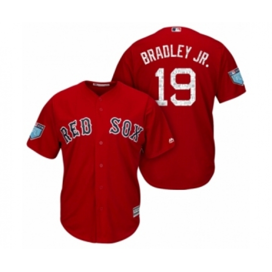Men's Boston Red Sox 19 Jackie Bradley Jr. Majestic Scarlet 2018 Spring Training Cool Base Jersey