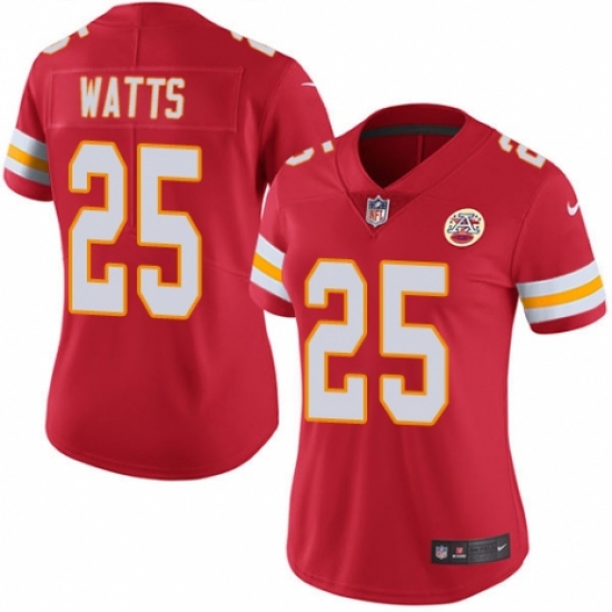 Women's Nike Kansas City Chiefs 25 Armani Watts Red Team Color Vapor Untouchable Limited Player NFL Jersey