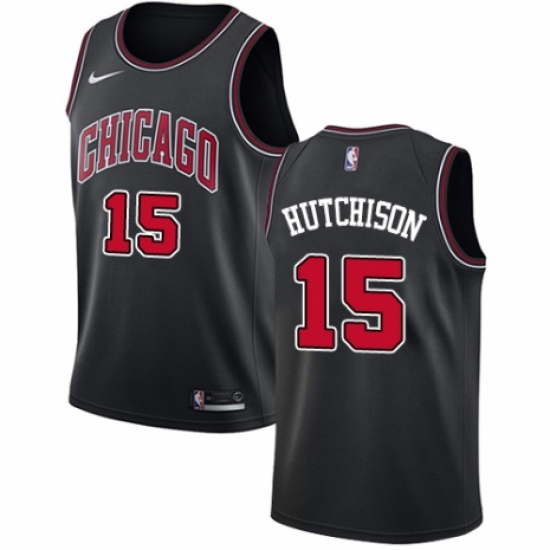Men's Nike Chicago Bulls 15 Chandler Hutchison Authentic Black NBA Jersey Statement Edition