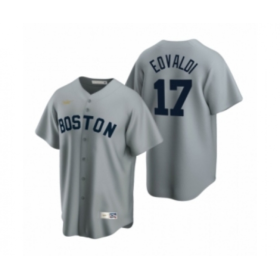 Women's Boston Red Sox 17 Nathan Eovaldi Nike Gray Cooperstown Collection Road Jersey