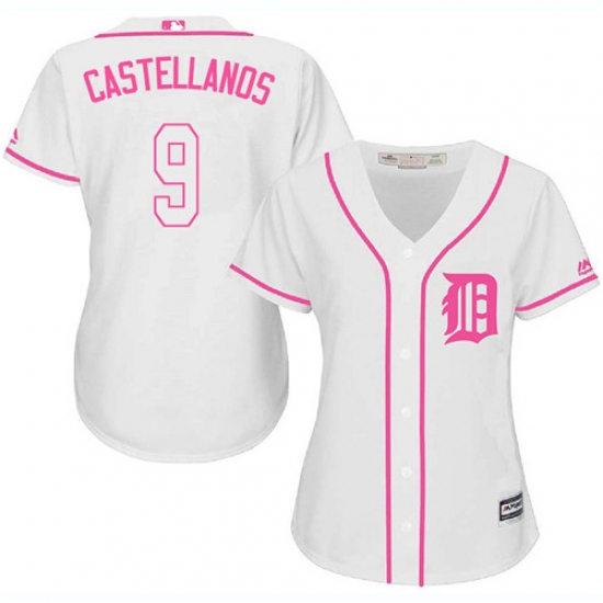 Women's Majestic Detroit Tigers 9 Nick Castellanos Authentic White Fashion Cool Base MLB Jersey