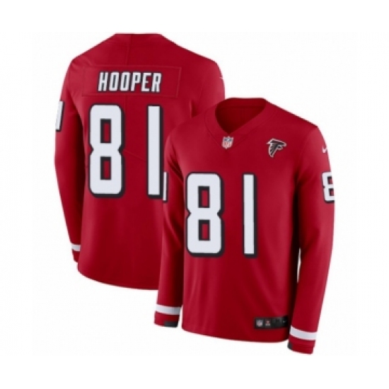 Youth Nike Atlanta Falcons 81 Austin Hooper Limited Red Therma Long Sleeve NFL Jersey