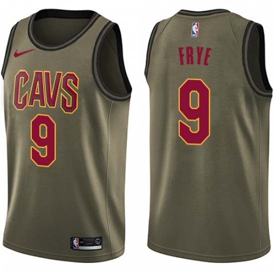 Men's Nike Cleveland Cavaliers 9 Channing Frye Swingman Green Salute to Service NBA Jersey