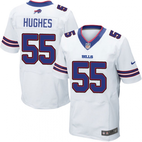 Men's Nike Buffalo Bills 55 Jerry Hughes Elite White NFL Jersey