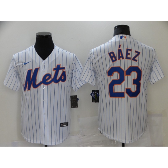 Men's Nike New York Mets 23 Keon Broxton White Home Flex Base Authentic Baseball Jersey