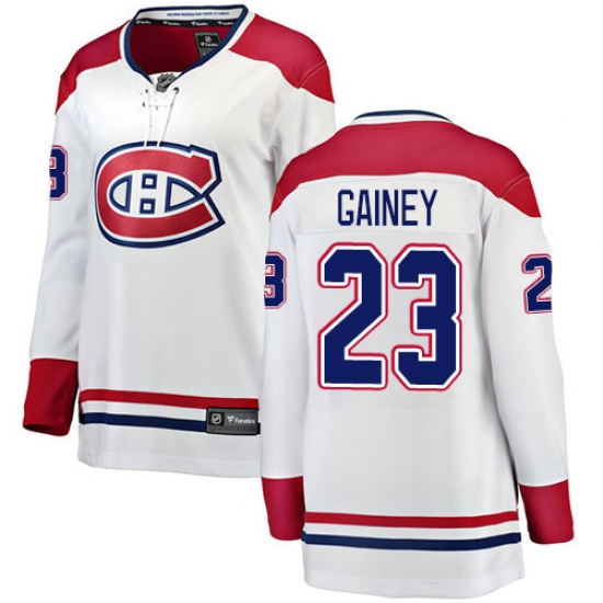 Women's Montreal Canadiens 23 Bob Gainey Authentic White Away Fanatics Branded Breakaway NHL Jersey