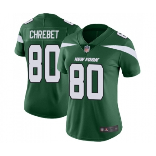 Women's New York Jets 80 Wayne Chrebet Green Team Color Vapor Untouchable Limited Player Football Jersey