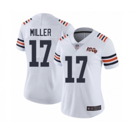 Women's Chicago Bears 17 Anthony Miller White 100th Season Limited Football Jersey