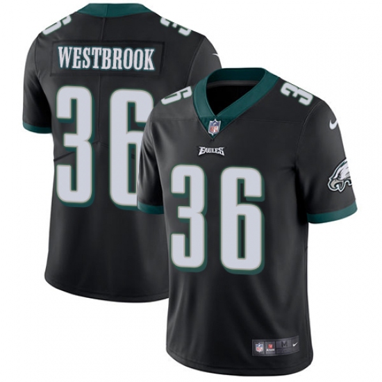 Men's Nike Philadelphia Eagles 36 Brian Westbrook Black Alternate Vapor Untouchable Limited Player NFL Jersey