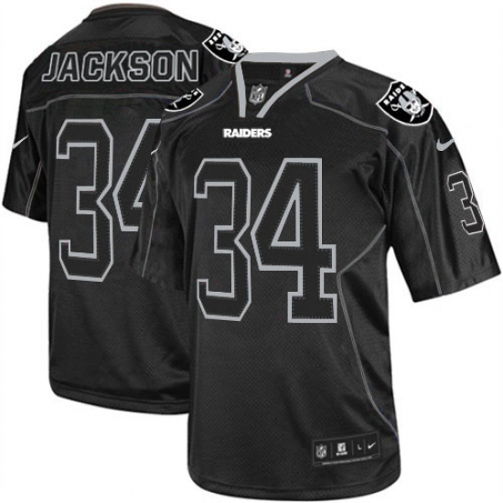 Youth Nike Oakland Raiders 34 Bo Jackson Elite Lights Out Black NFL Jersey