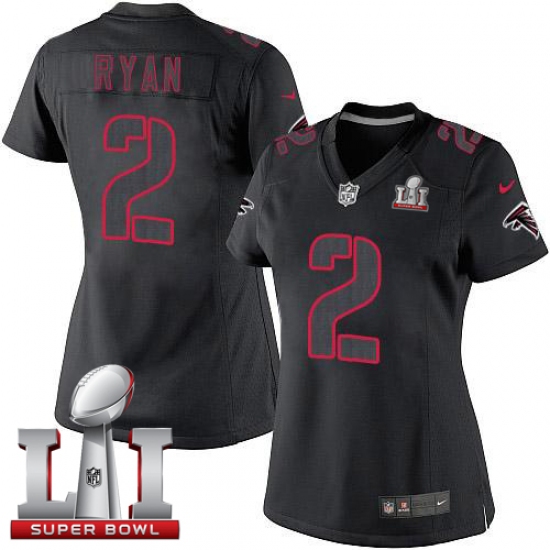 Women's Nike Atlanta Falcons 2 Matt Ryan Limited Black Impact Super Bowl LI 51 NFL Jersey