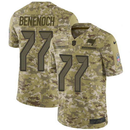 Youth Nike Tampa Bay Buccaneers 77 Caleb Benenoch Limited Camo 2018 Salute to Service NFL Jersey