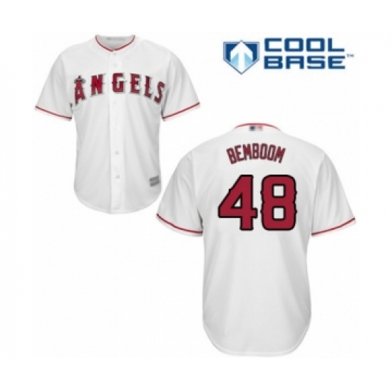 Youth Los Angeles Angels of Anaheim 48 Anthony Bemboom Authentic White Home Cool Base Baseball Player Jersey