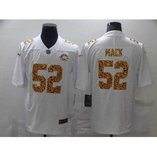 Men's Chicago Bears 52 Khalil Mack White Nike Leopard Print Limited Jersey