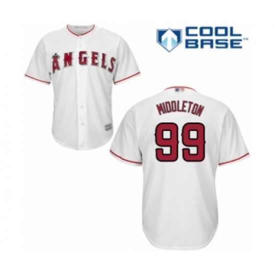 Youth Los Angeles Angels of Anaheim 99 Keynan Middleton Authentic White Home Cool Base Baseball Player Jersey