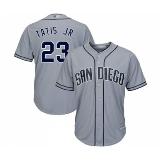 Men's San Diego Padres 23 Fernando Tatis Jr. Replica Grey Road Cool Base Baseball Jersey