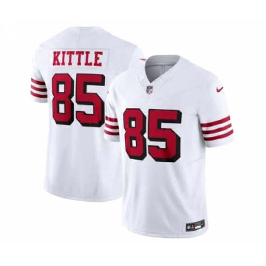 Men's Nike San Francisco 49ers 85 George Kittle New White 2023 F.U.S.E. Vapor Untouchable Limited Stitched Football Jersey