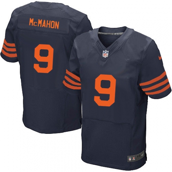Men's Nike Chicago Bears 9 Jim McMahon Elite Navy Blue Alternate NFL Jersey