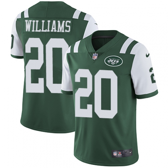 Men's Nike New York Jets 20 Marcus Williams Green Team Color Vapor Untouchable Limited Player NFL Jersey