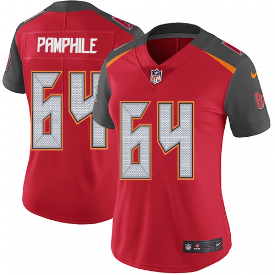 Women's Nike Tampa Bay Buccaneers 64 Kevin Pamphile Elite Red Team Color NFL Jersey