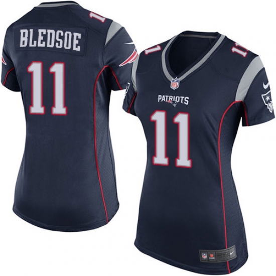 Women's Nike New England Patriots 11 Drew Bledsoe Game Navy Blue Team Color NFL Jersey